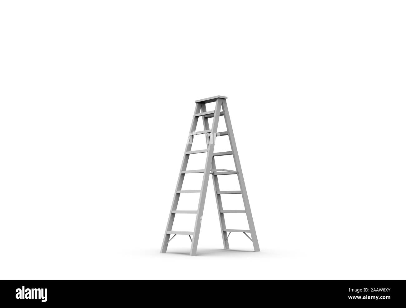 Metall Treppen auf Weiß 3D Rendering isoliert Stockfoto Metall Treppen auf Weiß 3D Rendering isoliert Stockfoto