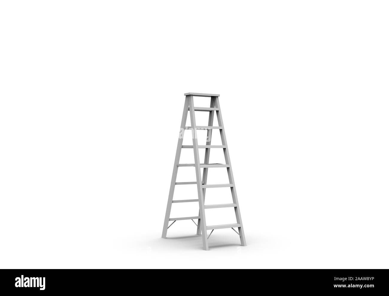 Metall Treppen auf Weiß 3D Rendering isoliert Stockfoto Metall Treppen auf Weiß 3D Rendering isoliert Stockfoto