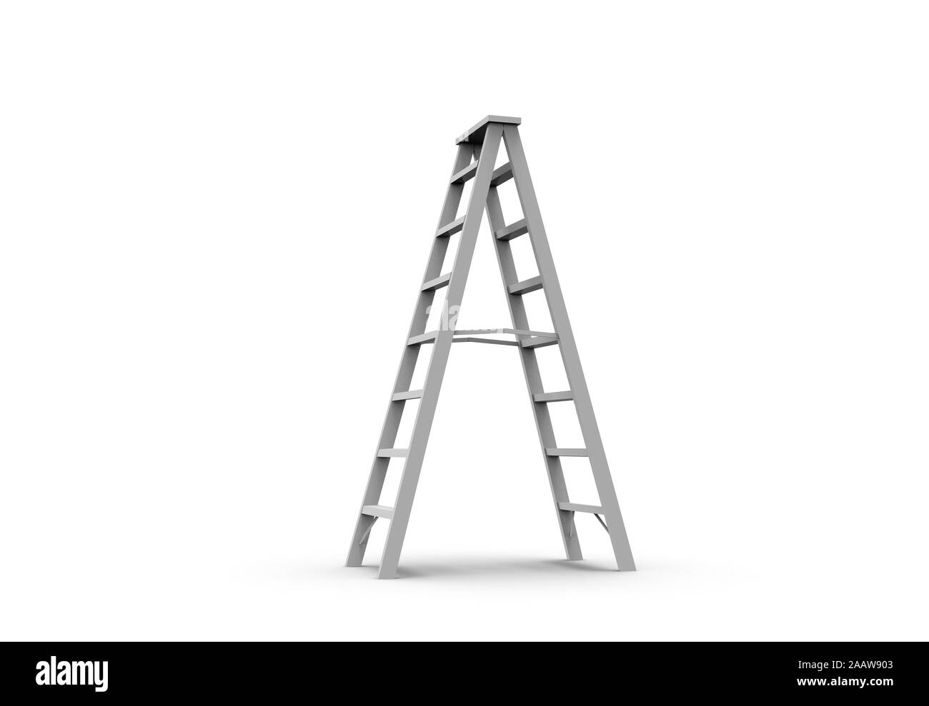 Metall Treppen auf Weiß 3D Rendering isoliert Stockfoto Metall Treppen auf Weiß 3D Rendering isoliert Stockfoto