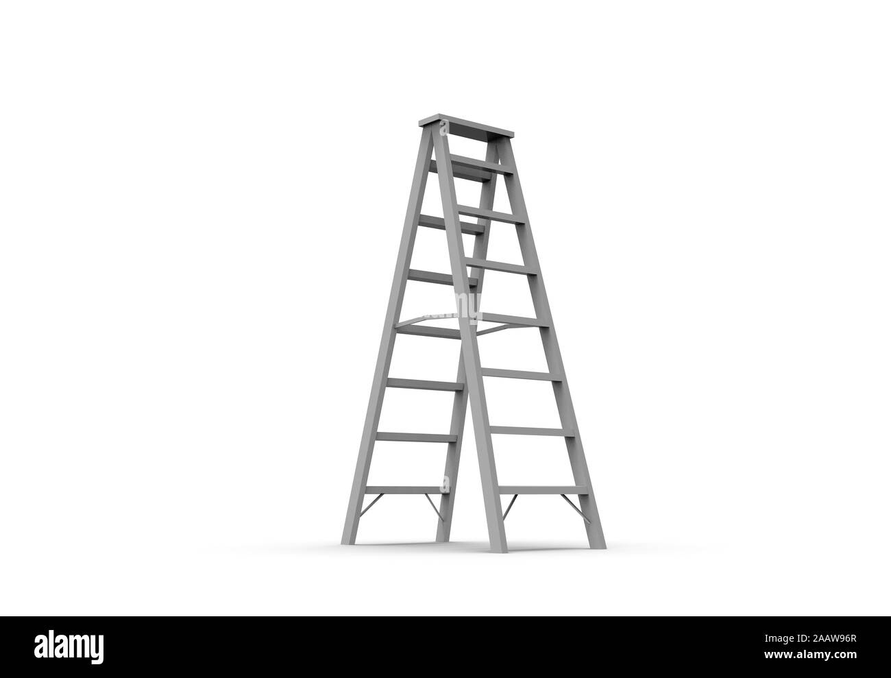 Metall Treppen auf Weiß 3D Rendering isoliert Stockfoto Metall Treppen auf Weiß 3D Rendering isoliert Stockfoto