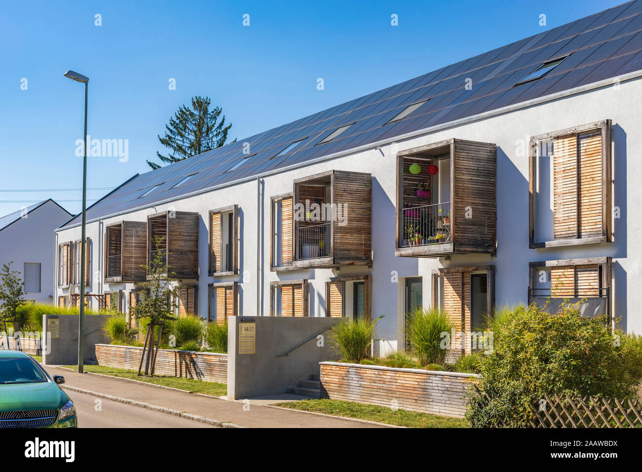 Deutschland, Bayern, Neu-Ulm, energieeffiziente Haus Stockfoto