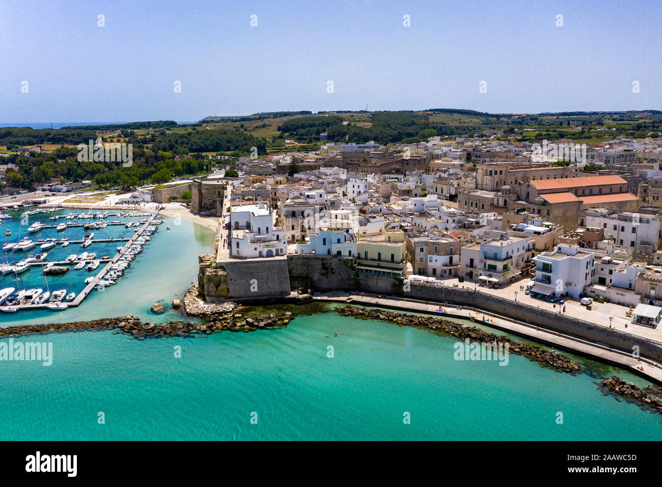 Italien, Apulien, Lecce, Luftaufnahme von Küste Stockfoto