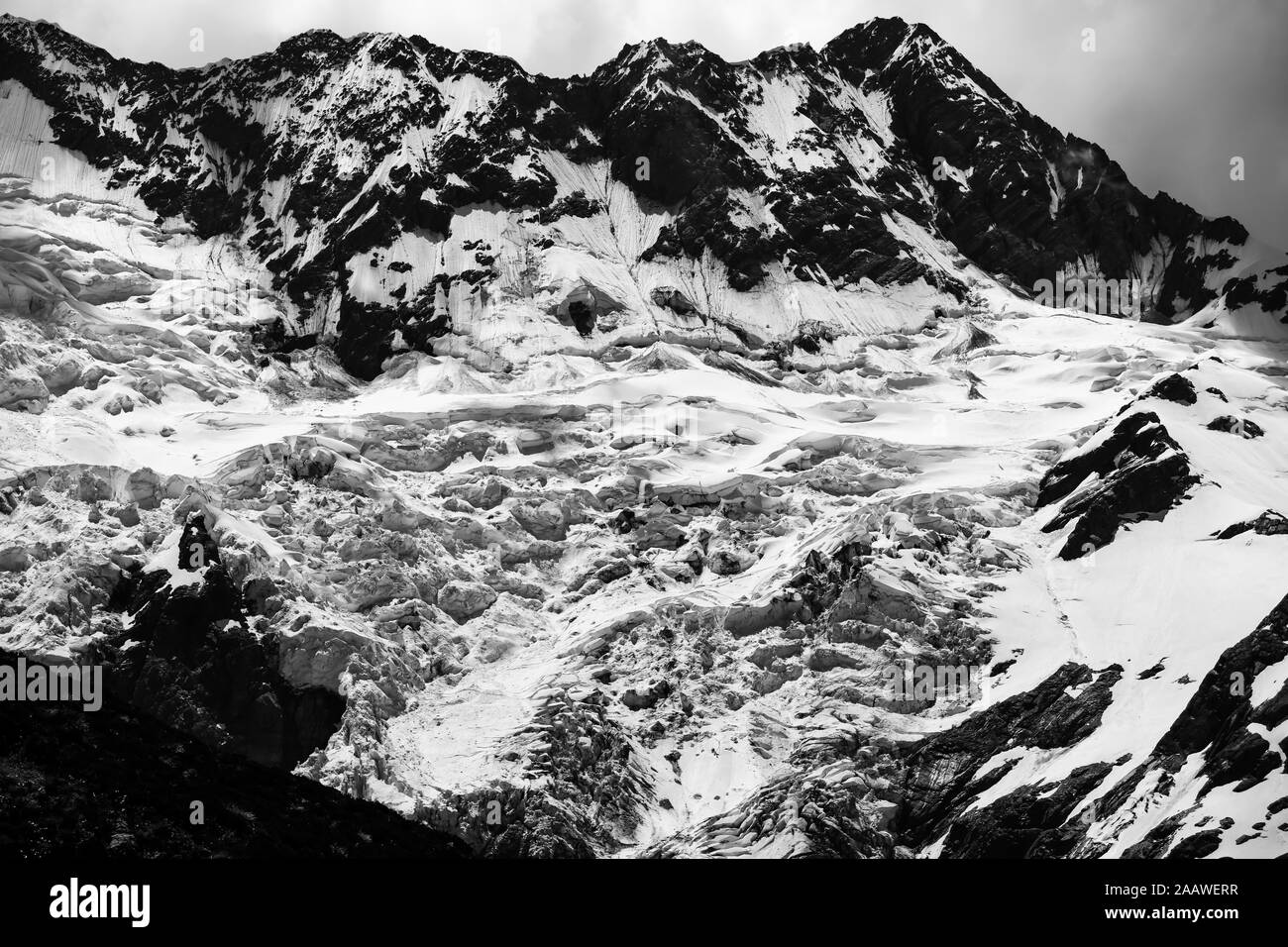 Gletscher und Berge in Mount Cook Natioan Park Neuseeland Stockfoto