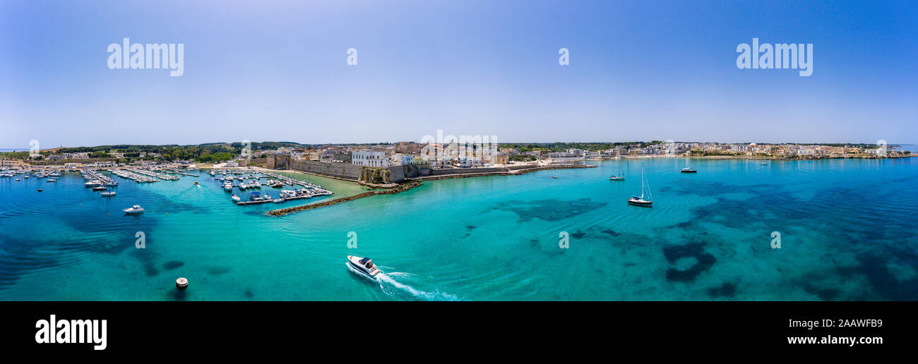 Italien, Apulien, Lecce, Luftaufnahme von Küste Stockfoto