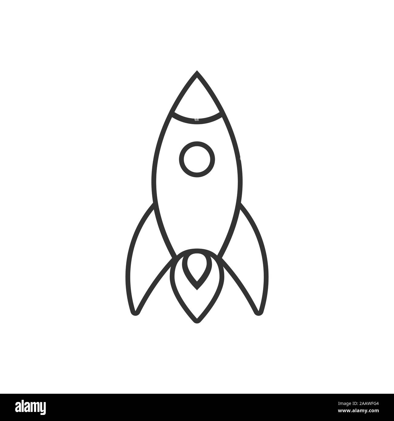 Rocket Symbol im flachen Stil. Raumschiff starten Vector Illustration auf weißem Hintergrund isoliert. Sputnik Geschäftskonzept. Stock Vektor
