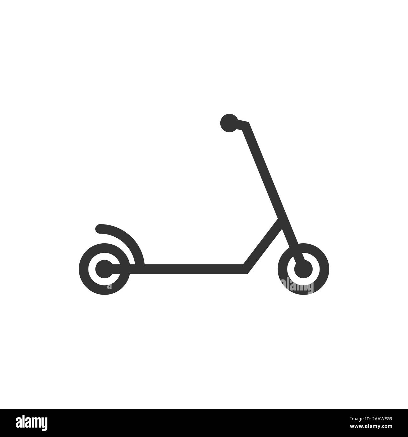 Elektroroller Symbol im flachen Stil. Bike Vector Illustration auf weißem Hintergrund isoliert. Transport Business Konzept. Stock Vektor