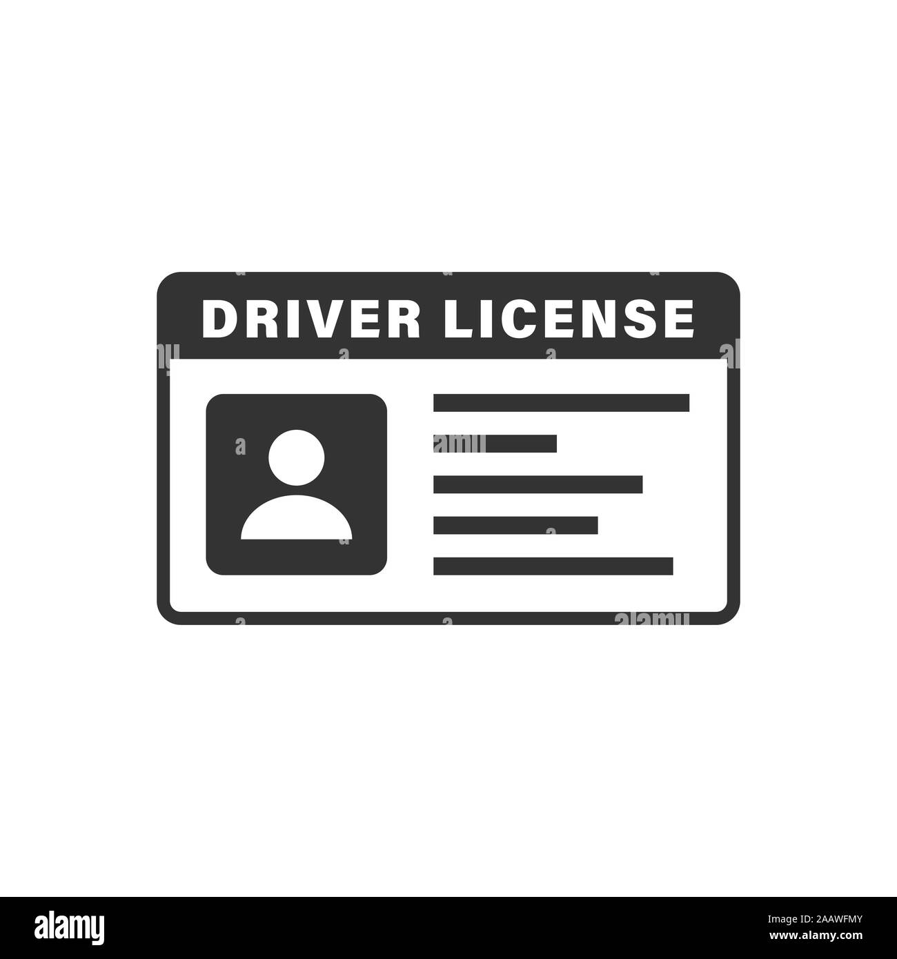 Führerschein Symbol im flachen Stil. Id-Karte Vector Illustration auf weißem Hintergrund isoliert. Identität Geschäftskonzept. Stock Vektor