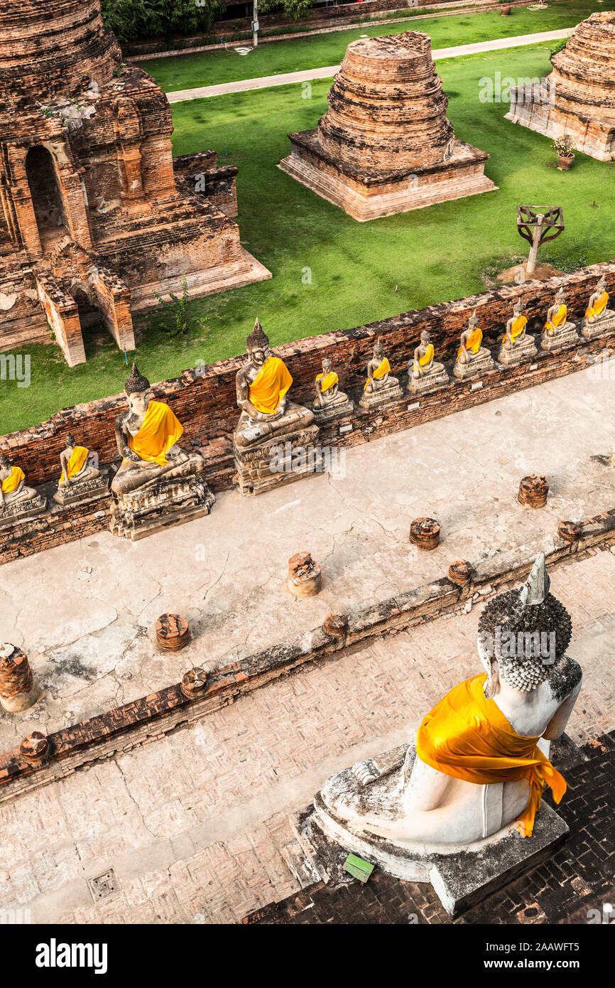 Antike Ruinen und Buddha Statuen, Ayutthaya, Thailand Stockfoto