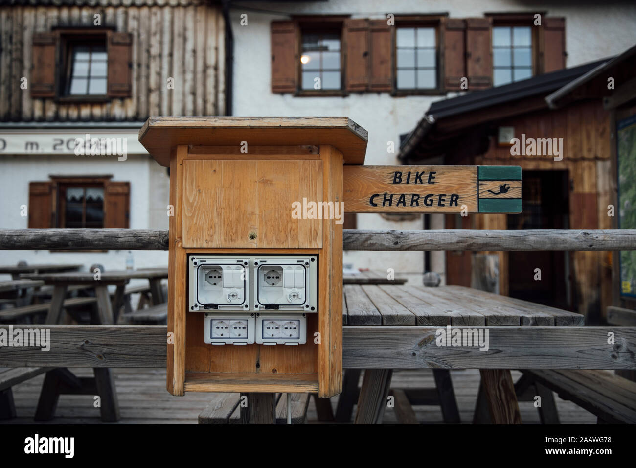 Bike Charger, Dolomiten, Cortina, Italien Stockfoto