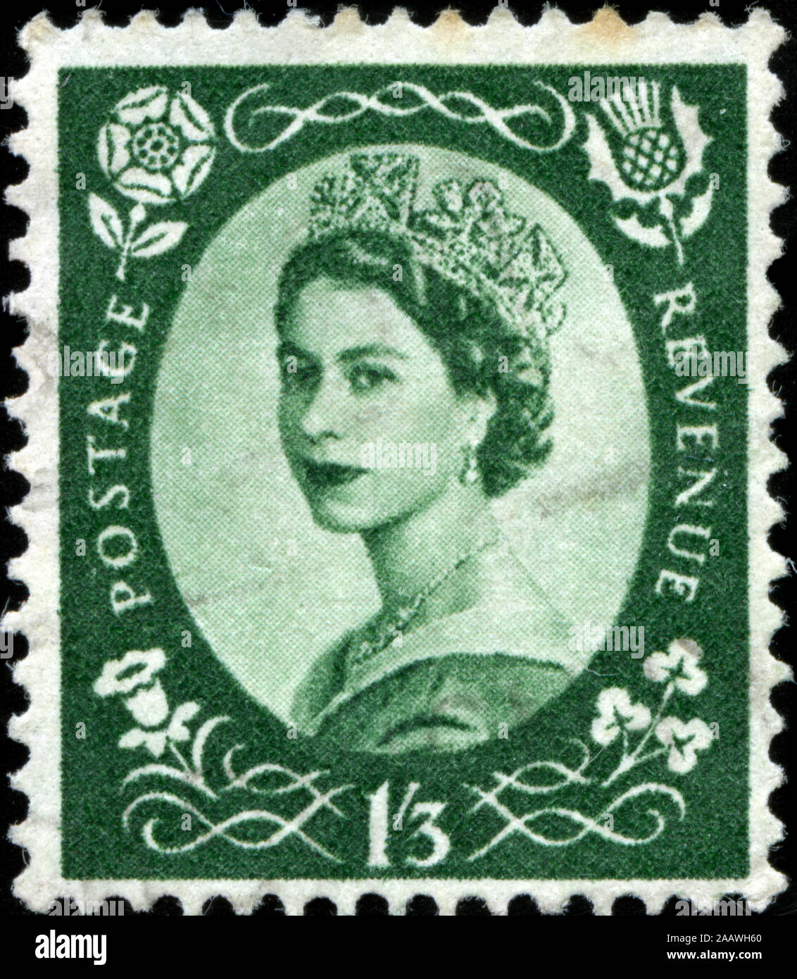 Poststempel Stempel aus dem Vereinigten Königreich von Großbritannien und Nordirland in der Serie Stockfoto