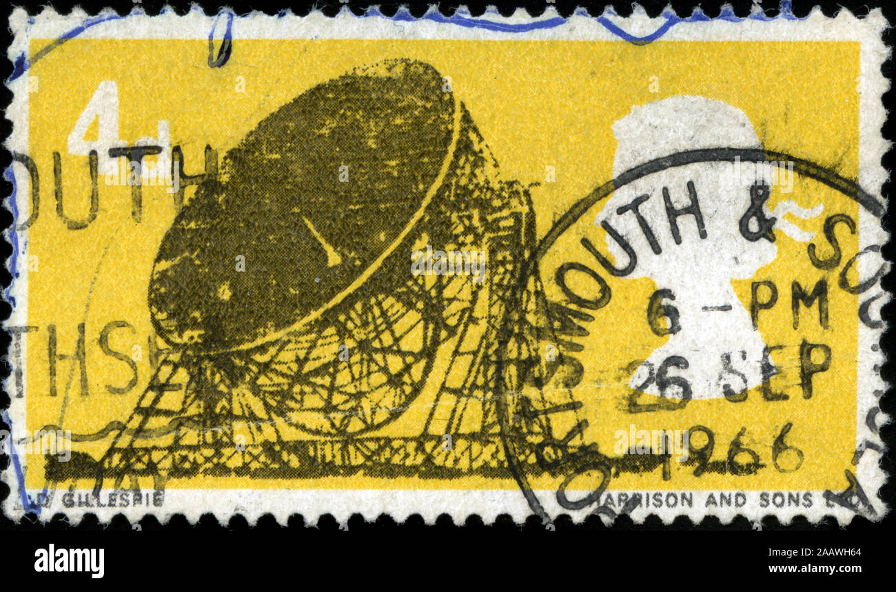 Poststempel Stempel aus dem Vereinigten Königreich von Großbritannien und Nordirland in der Britischen Technologie Serie Stockfoto