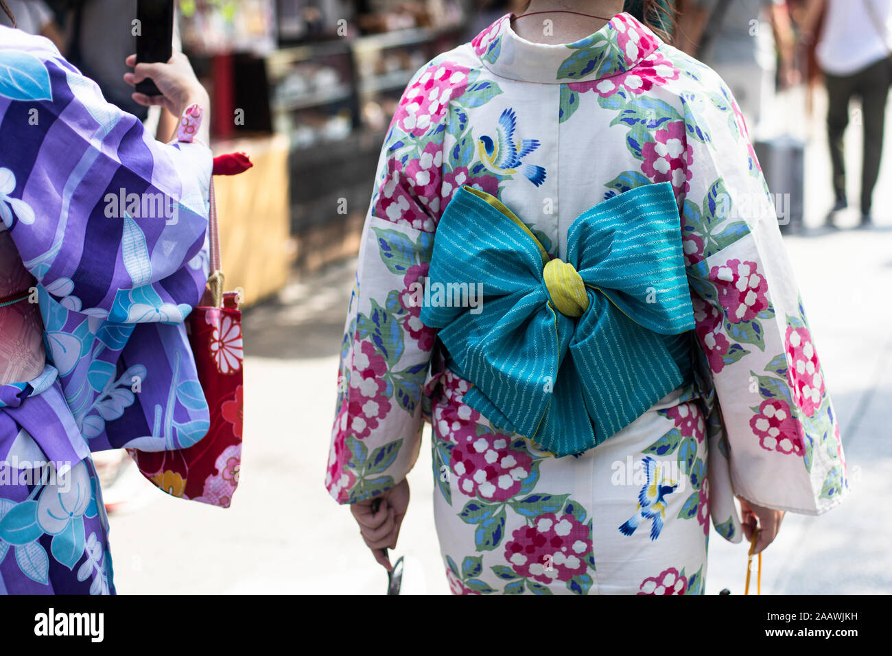 Detail der traditionellen japanischen Kleidung in Tokio, Japan. Stockfoto