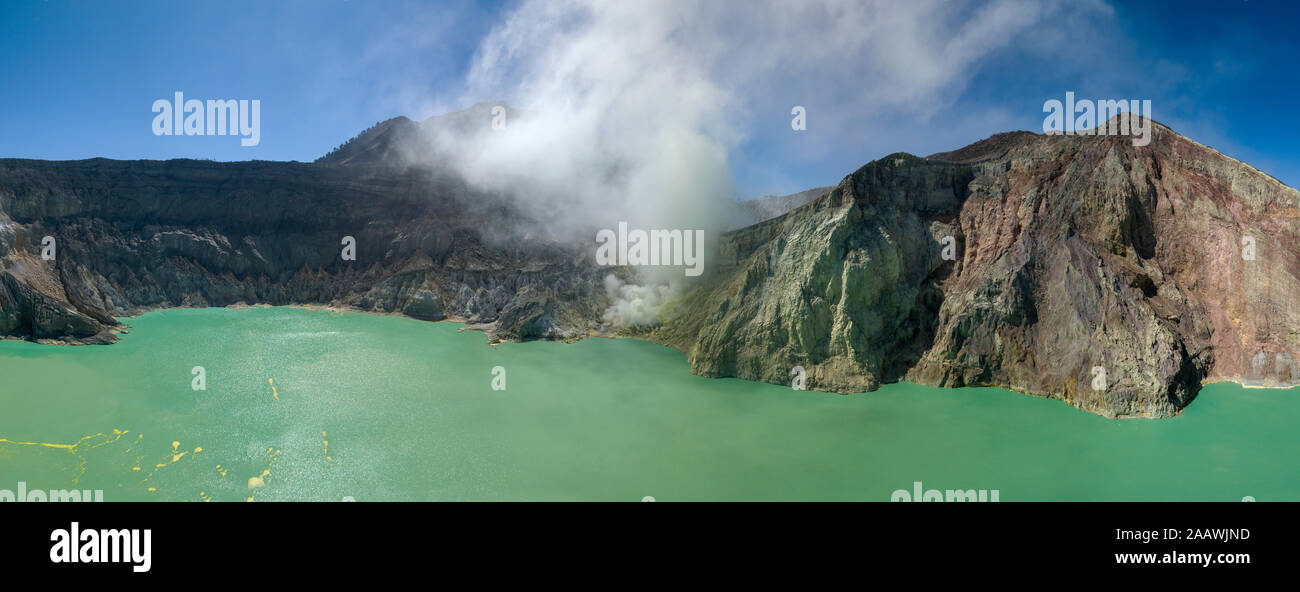 Indonesien, Java, Luftaufnahme von ijen Vulkan Stockfoto