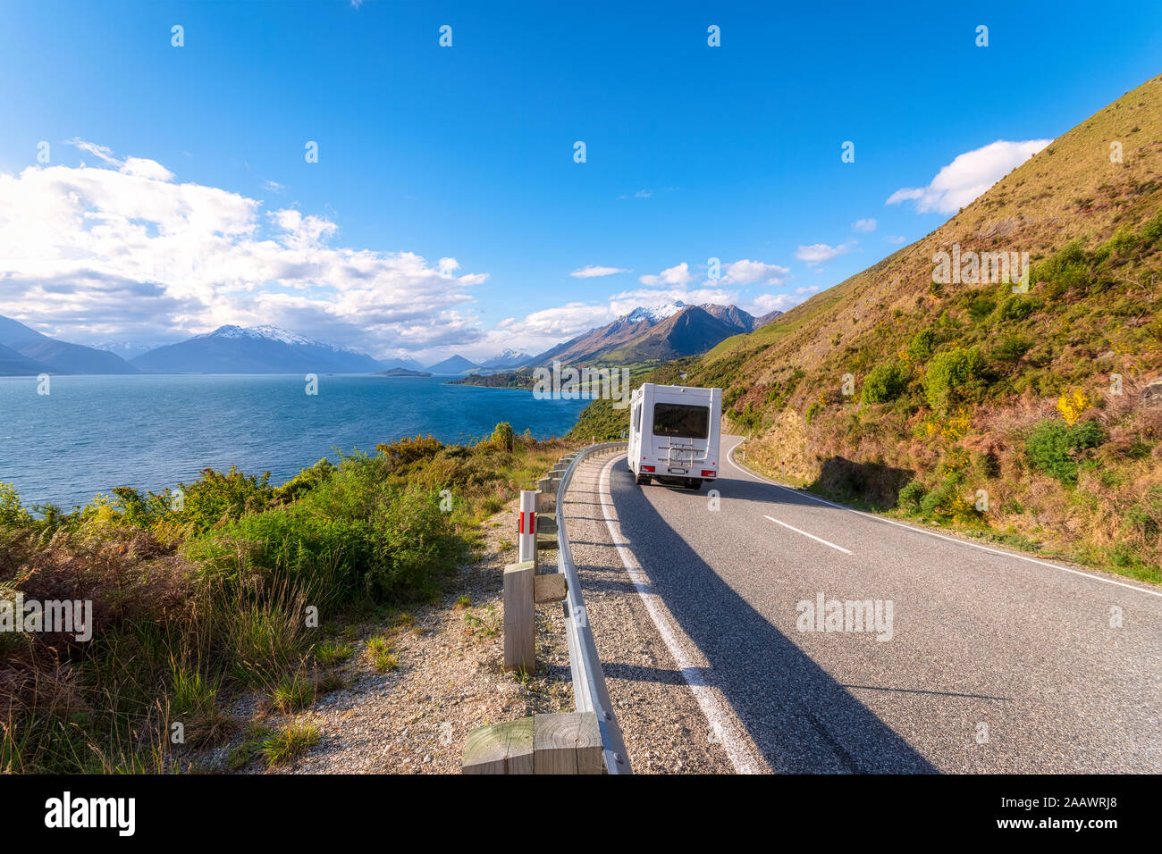 Autobahn bei Glenorchy, Südinsel, Neuseeland Stockfoto
