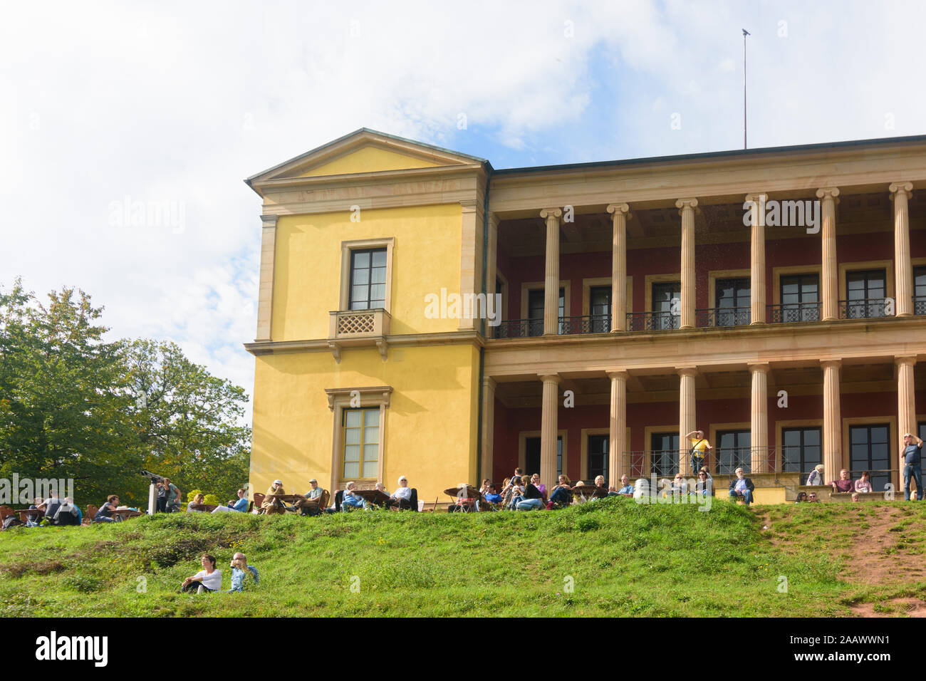 Edenkoben: Schloss Villa Ludwigshöhe in der Weinstraße, Deutsche Weinstraße, Rheinland-Pfalz, Rheinland-Pfalz, Deutschland Stockfoto