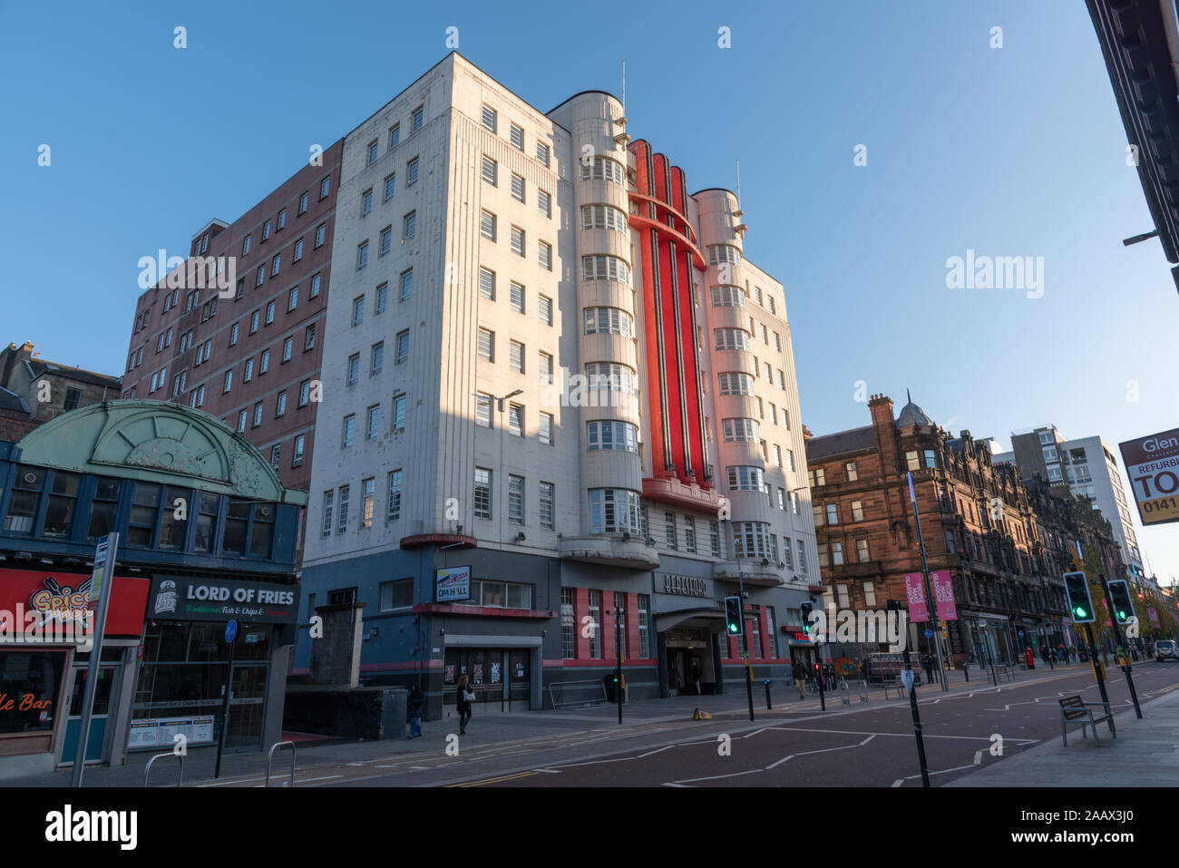 Art déco-Gebäude in der Sauchiehall Street Glasgow Stockfoto