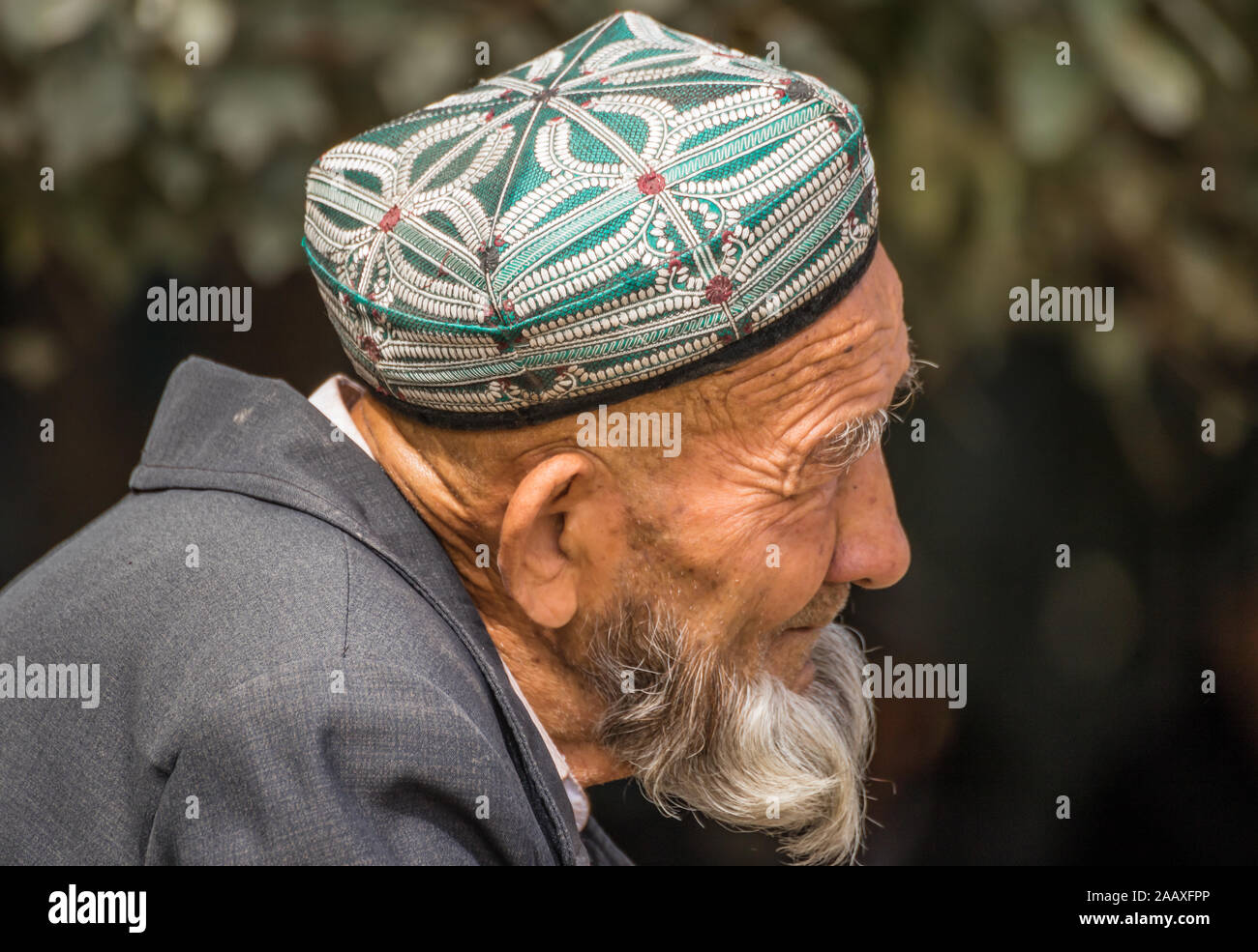 Fast 85% der Kashgar Bewohner sind Uiguren, eine Minderheit Türkischen ethnischen Gruppe kulturell mit Zentralasien Bevölkerungen verbundenen Stockfoto