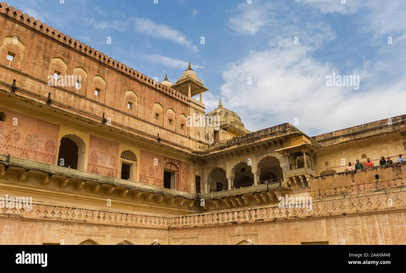 Historische Architektur der Fort Amber in Jaipur, Indien Stockfoto