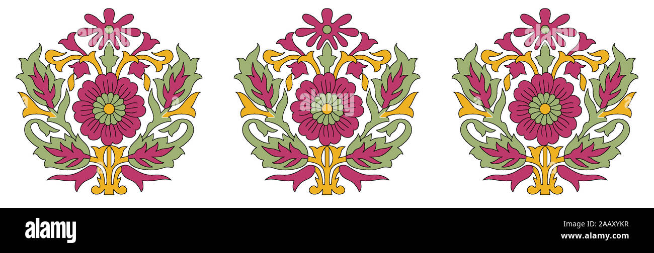 Indian Mughal Blume Motiv Hintergrund Stockfoto