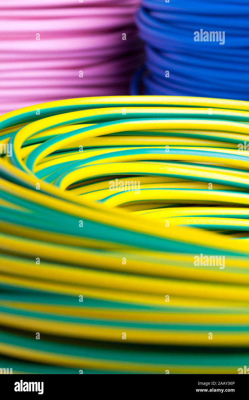 Elektrische Kabel Spulen-up schließen Stockfoto