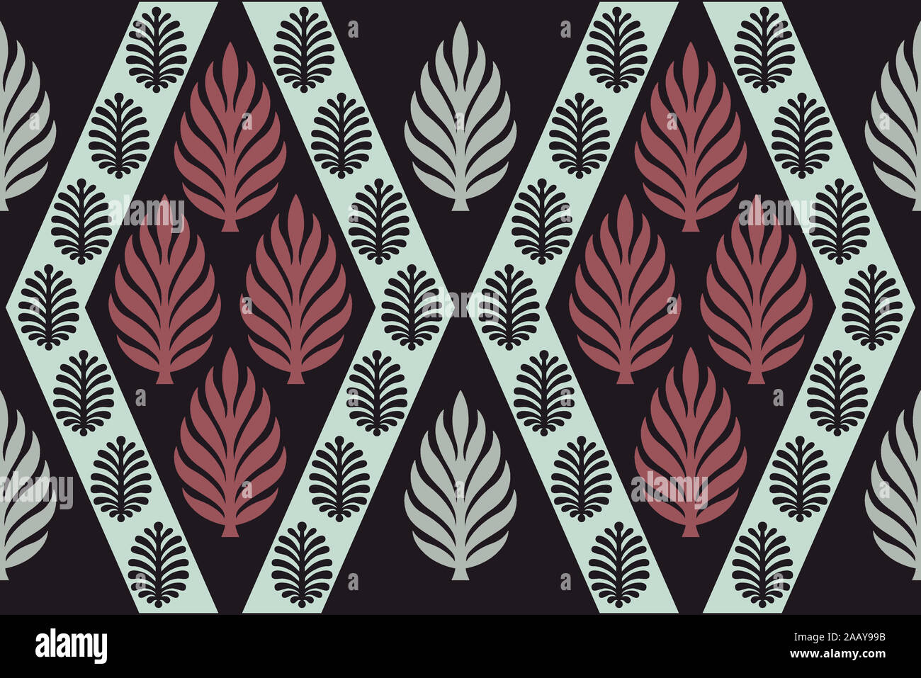 Nahtlose Blätter geometrische Design Pattern. Stockfoto