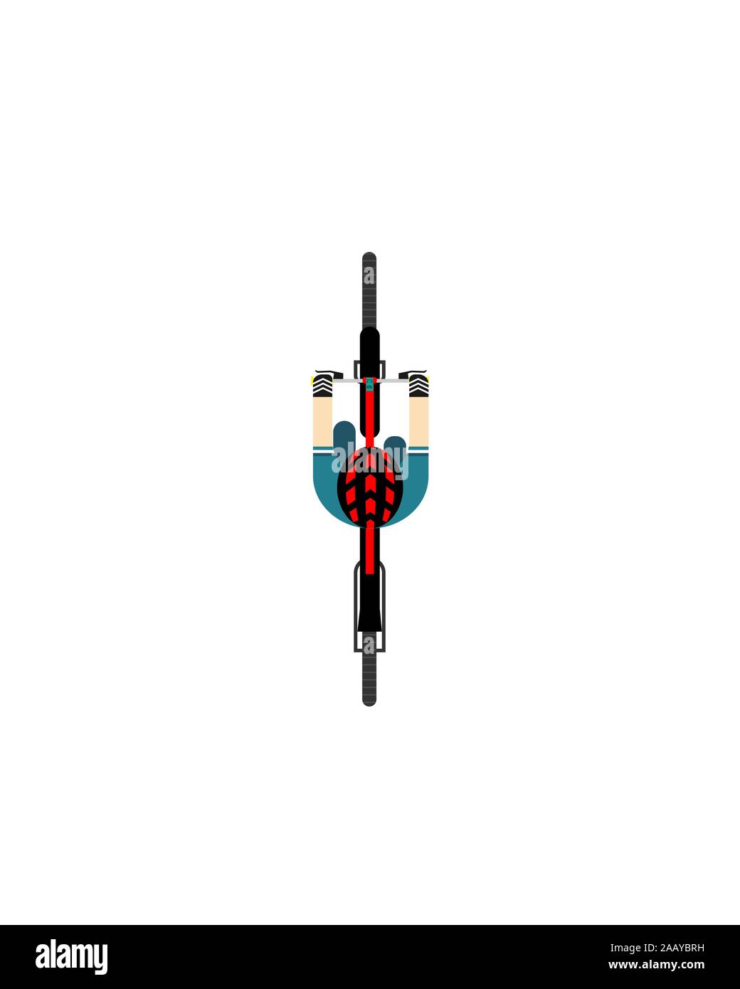 Eine Fahrt mit dem Fahrrad. Blick von oben. Vector Illustration auf weißem Hintergrund isoliert. Flat Style. Stock Vektor