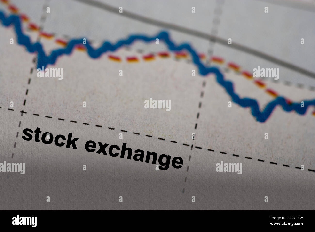 Schaltplan, Tageszeitung, Börse Stockfoto