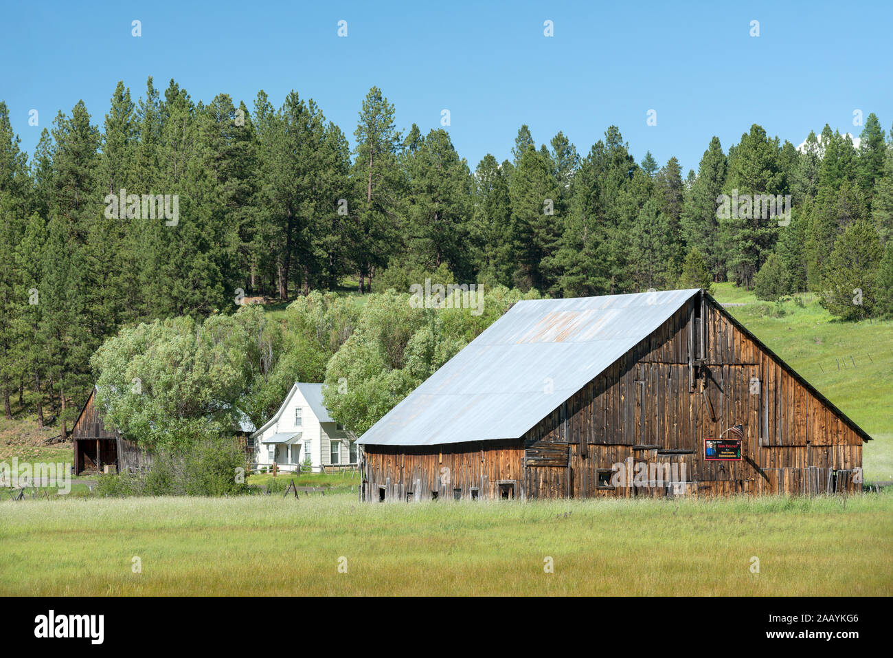 Bauernhof in Grant County, Oregon. Stockfoto