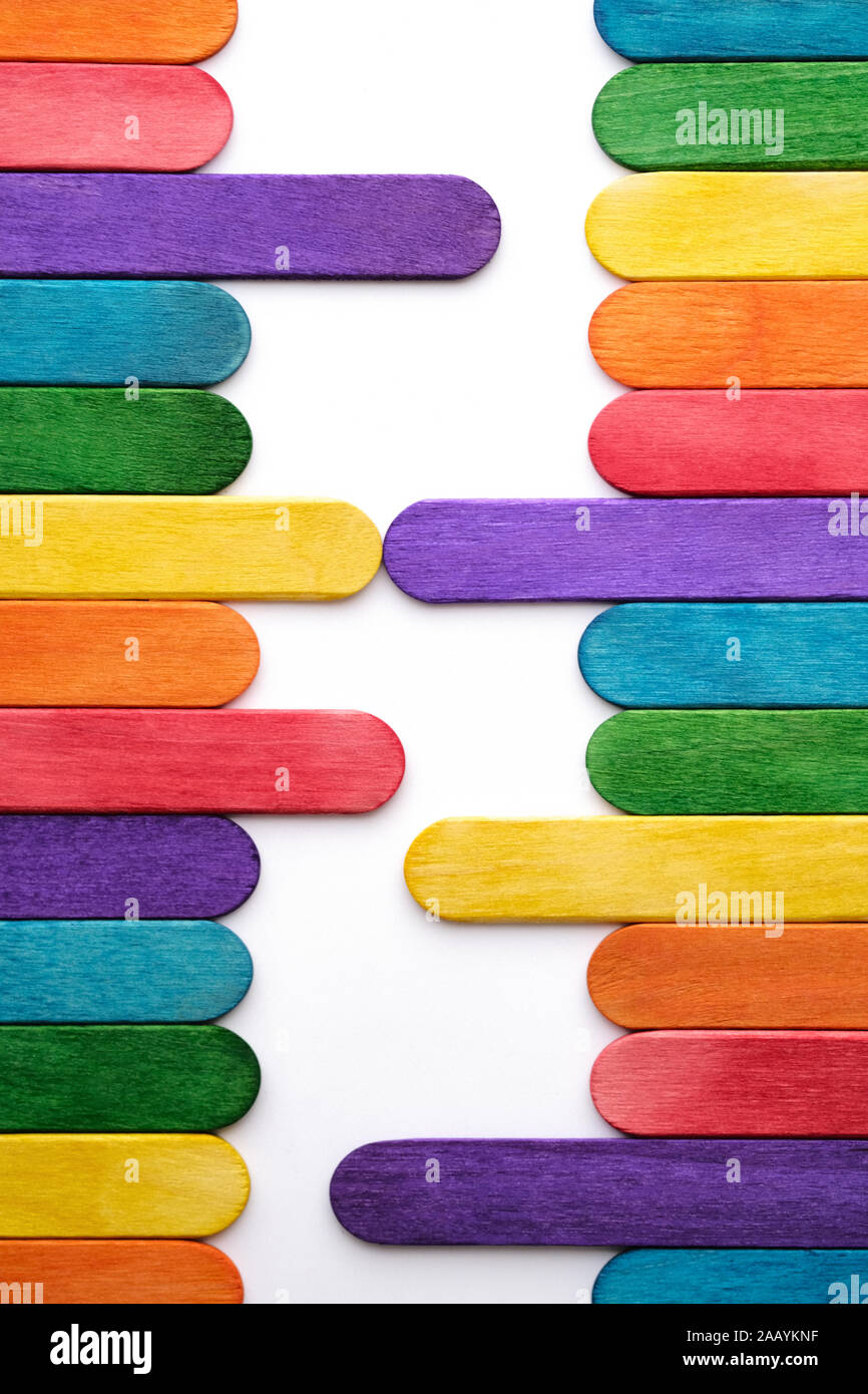 Isolierte Popsicle Ice Cream Sticks mit Text Raum Stockfoto