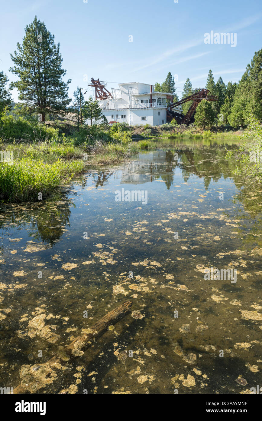 Alte gold Dredge in Sumpter, Oregon. Stockfoto