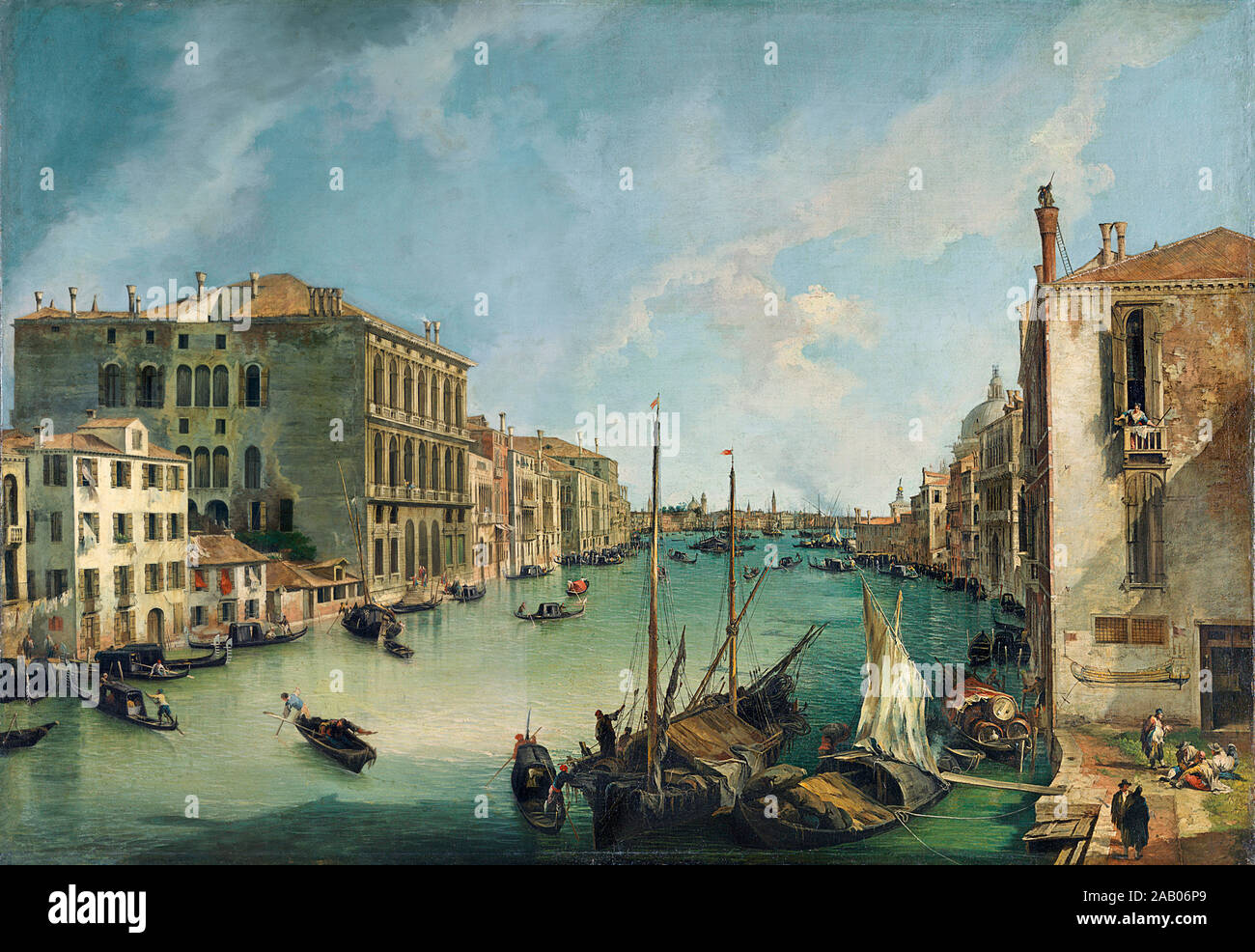 Grand Canal, Blick nach Osten von der Campo San Vio von Canaletto Stockfoto