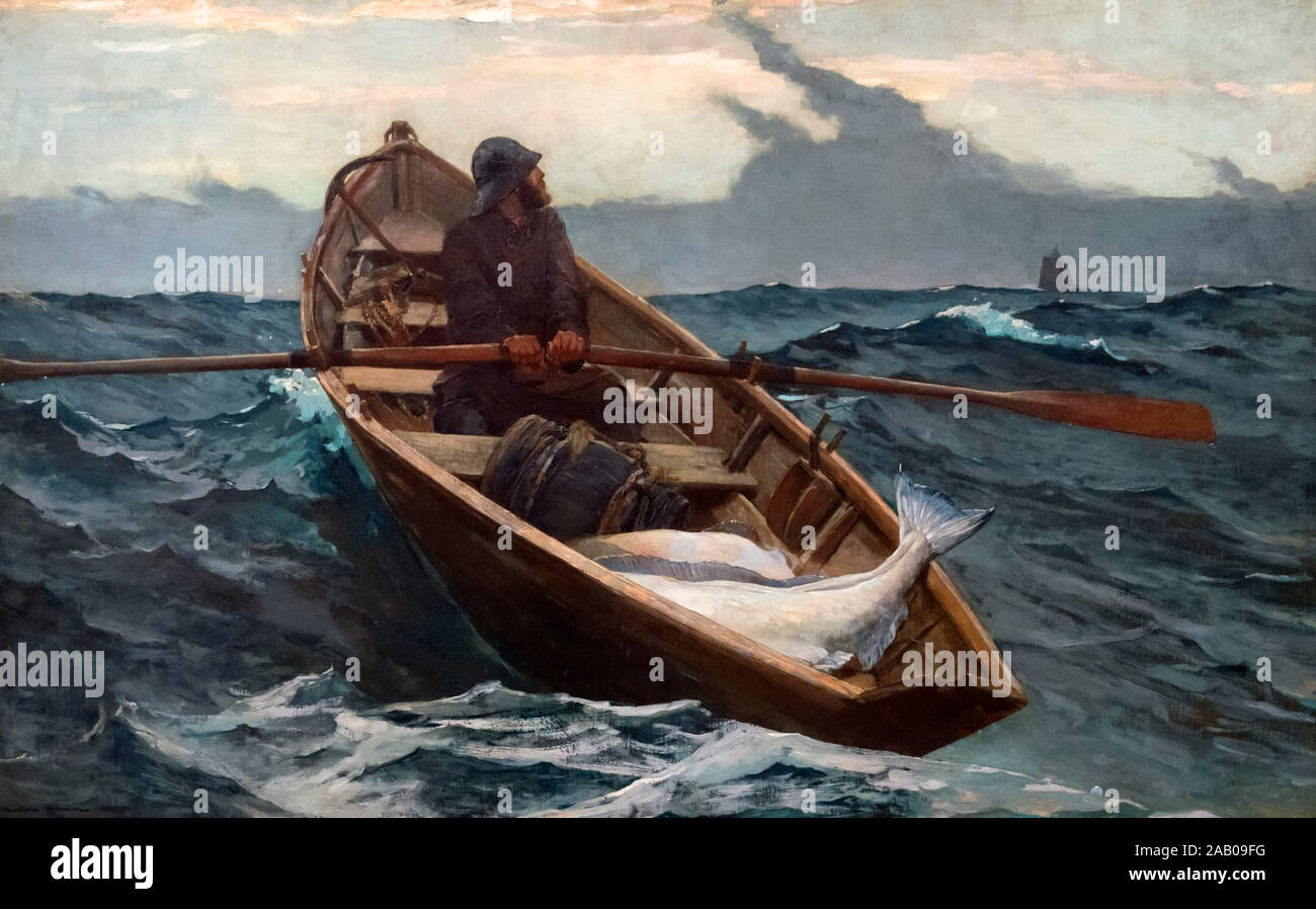 Der Nebel Warnung durch Winslow Homer (1836-1910), Öl auf Leinwand, 1885 Stockfoto