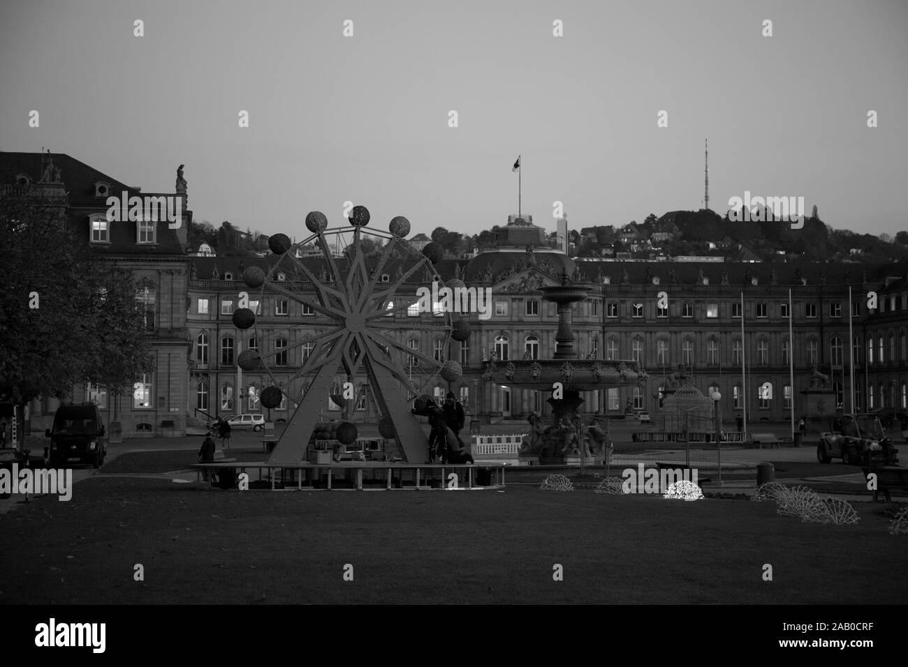 Die Stadt Stuttgart in Baden- Württemberg in Deutschland an einem späten Nachmittag im November Stockfoto