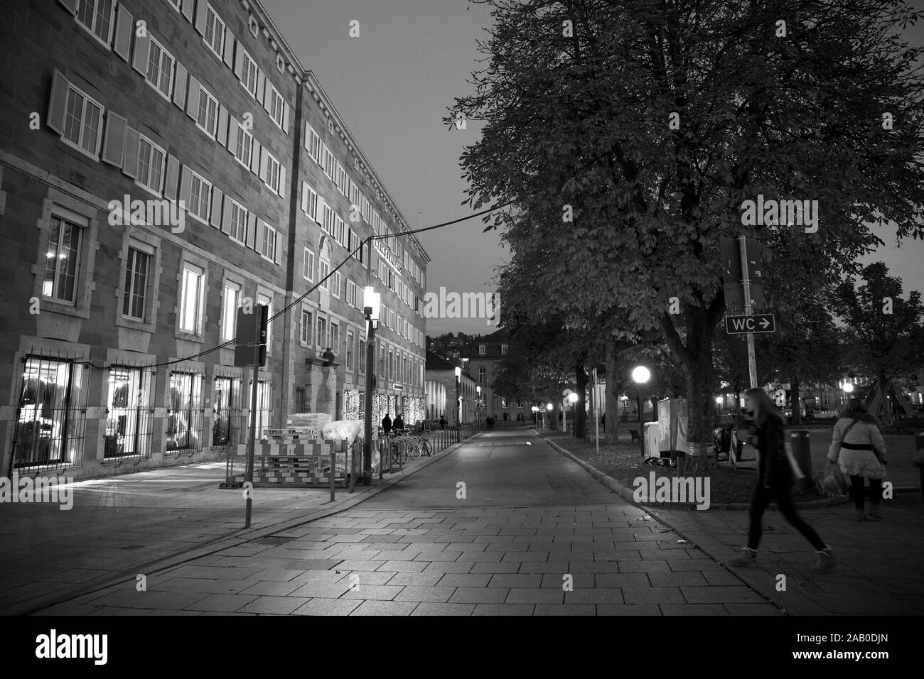 Die Stadt Stuttgart in Baden- Württemberg in Deutschland an einem späten Nachmittag im November Stockfoto