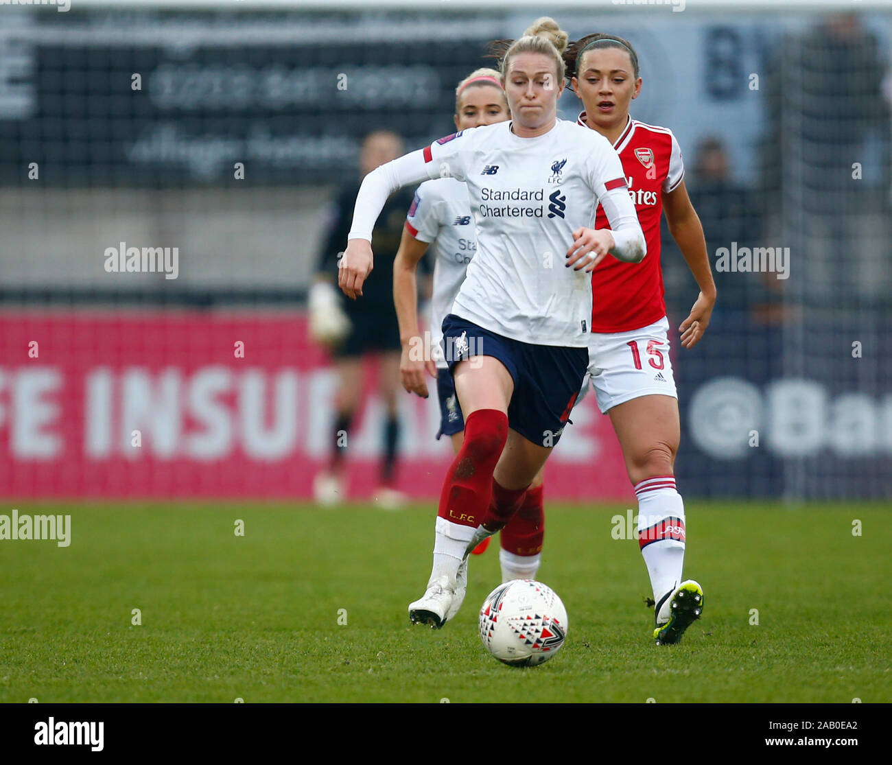 Portsmouth, England - 24. NOVEMBER: Rhiannon Roberts von Liverpool Frauen während Super Barclays Frauen League Spiel zwischen Arsenal und Liverpool Frauen Stockfoto