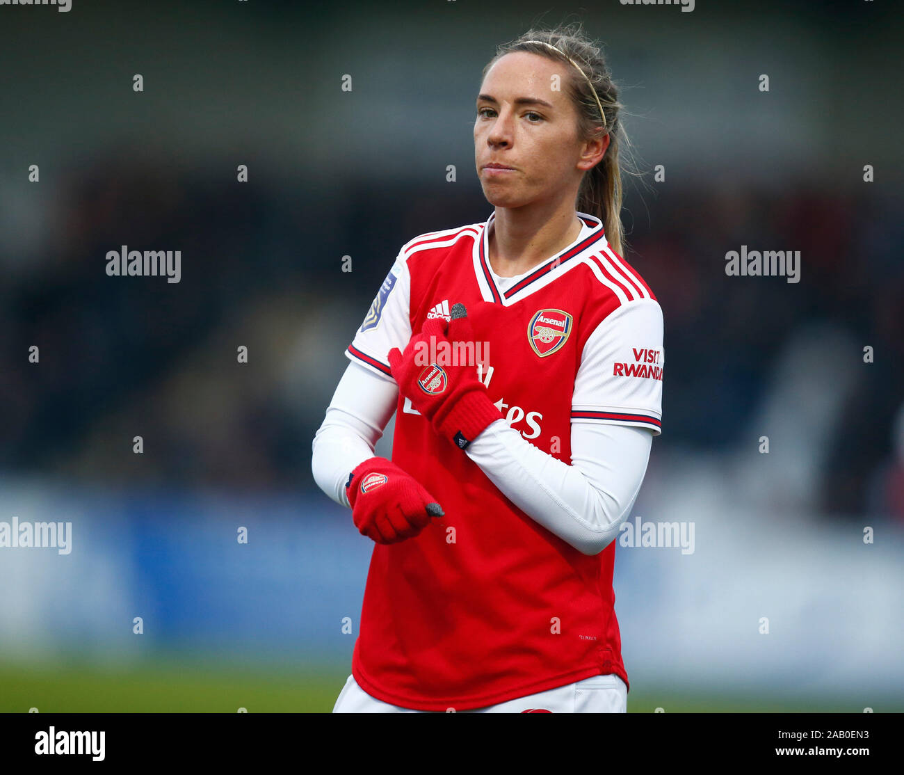 Portsmouth, England - 24. NOVEMBER: Jordanien Nobby von Arsenal während Super von Barclays Frauen League Spiel zwischen Arsenal und Liverpool Frauen Frauen an Mich Stockfoto