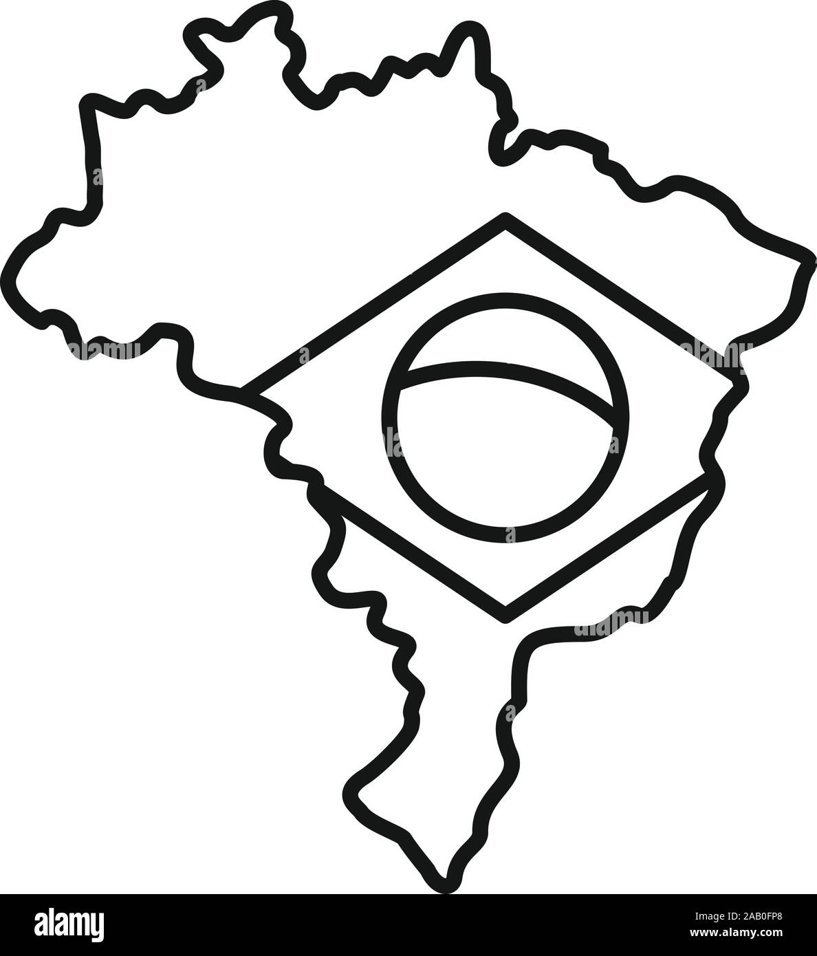 Brasilien land Symbol. Übersicht Brasilien Grundstücke vektor Symbol für Web Design auf weißem Hintergrund Stock Vektor