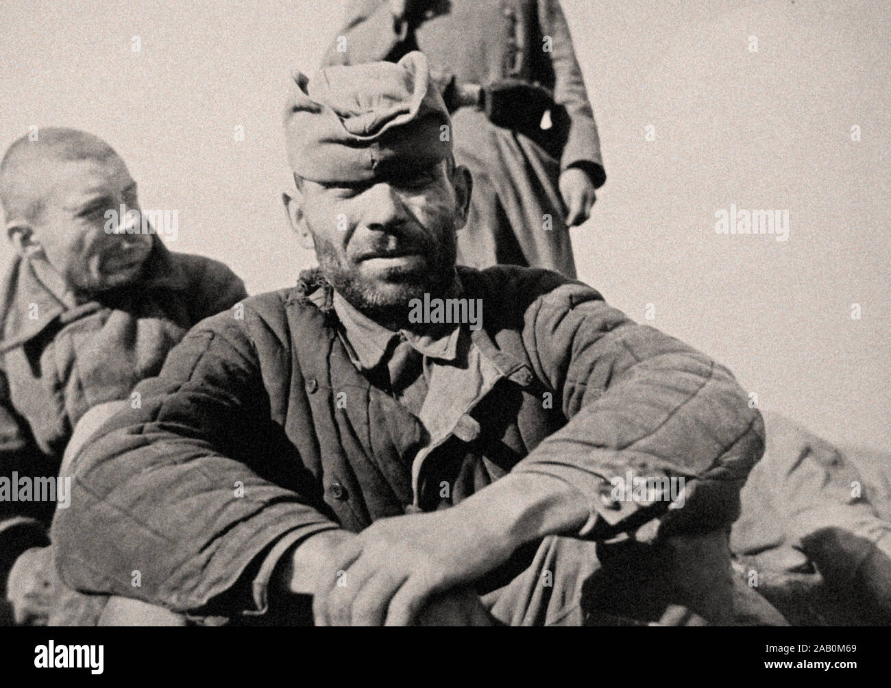 Foto von sowjetischen Kriegsgefangenen im Jahre 1941 Nach der deutschen Invasion der Sowjetunion. Stockfoto