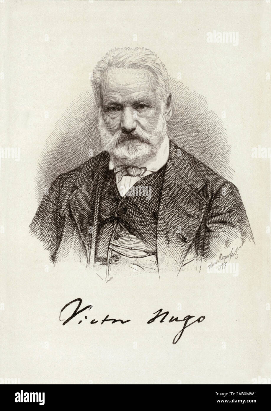 Victor Marie Hugo (1802 - 1885) war ein französischer Dichter, Schriftsteller und Dramatiker der romantischen Bewegung. Hugo gilt als eines der größten und Stockfoto