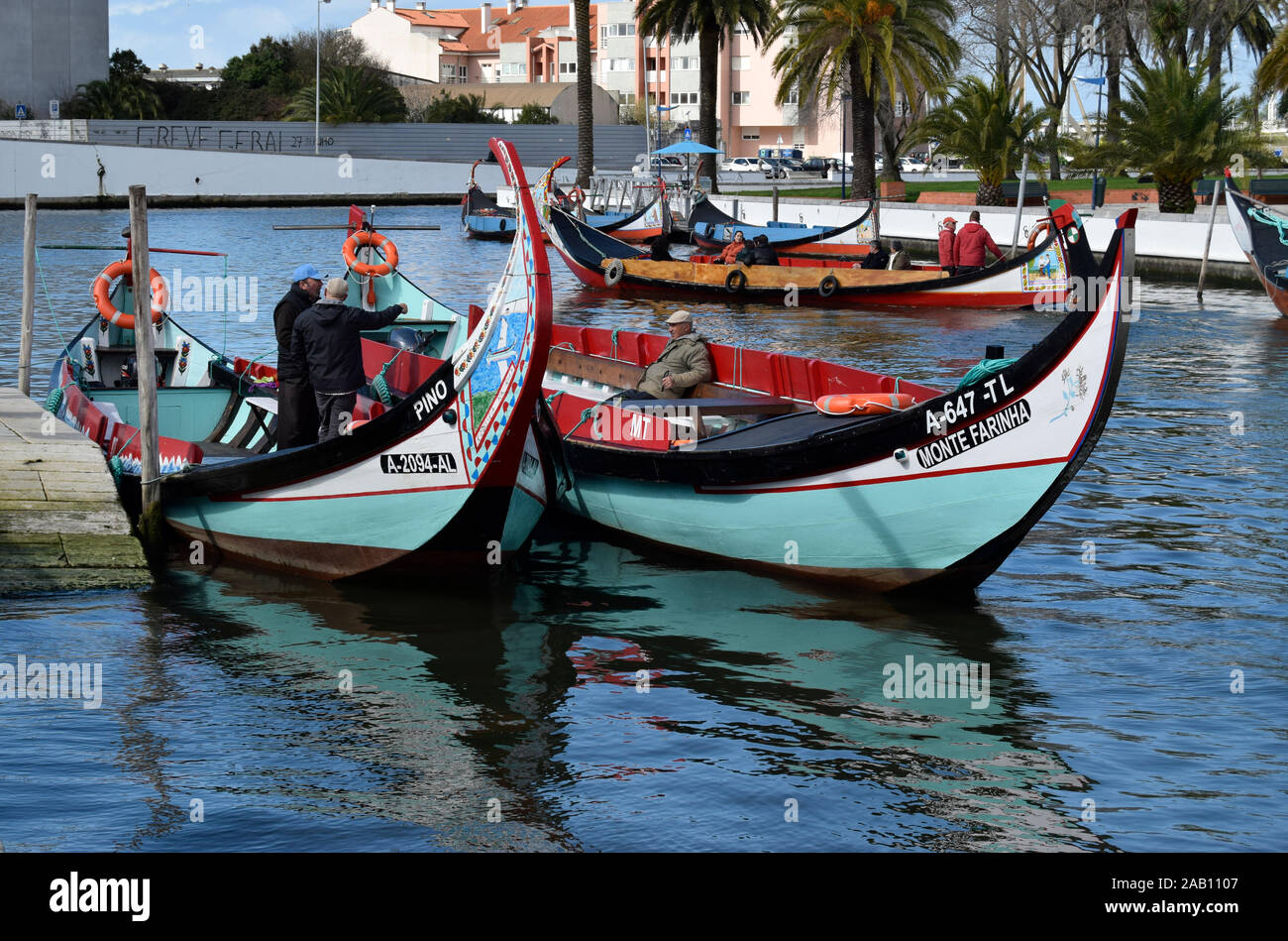 Moliceiro Kanal Boot Aveiro Portugal Stockfoto