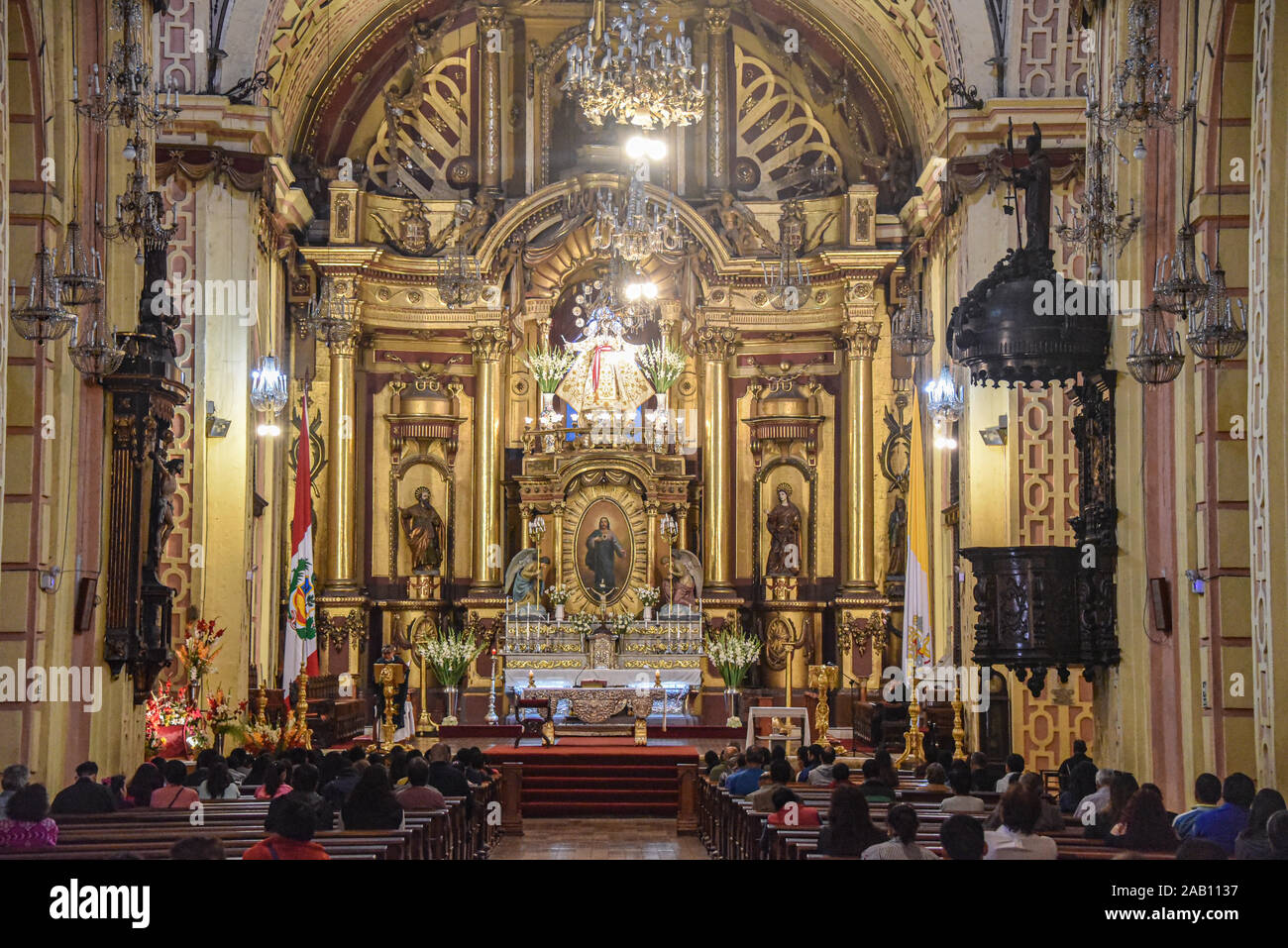 Lima, Peru - 17.November 2019: Iglesia de la Merced, einem historischen Katholischen Kirche zurück zu 1535 dating Stockfoto