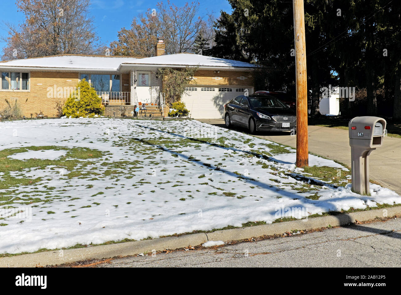 Das Haus, in dem John Demjanjuk auf Meadowlane in sieben Hügel, Ohio vor der Anklage wegen Kriegsverbrechen und Verbrechen gegen die Menschlichkeit hingerichtet wurden. Stockfoto