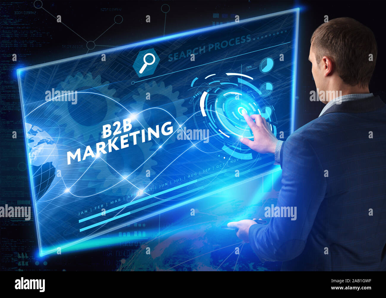 Wirtschaft, Technologie, Internet und Netzwerk Konzept. B2B-Geschäft Firma commerce Technologie marketing Konzept. Stockfoto