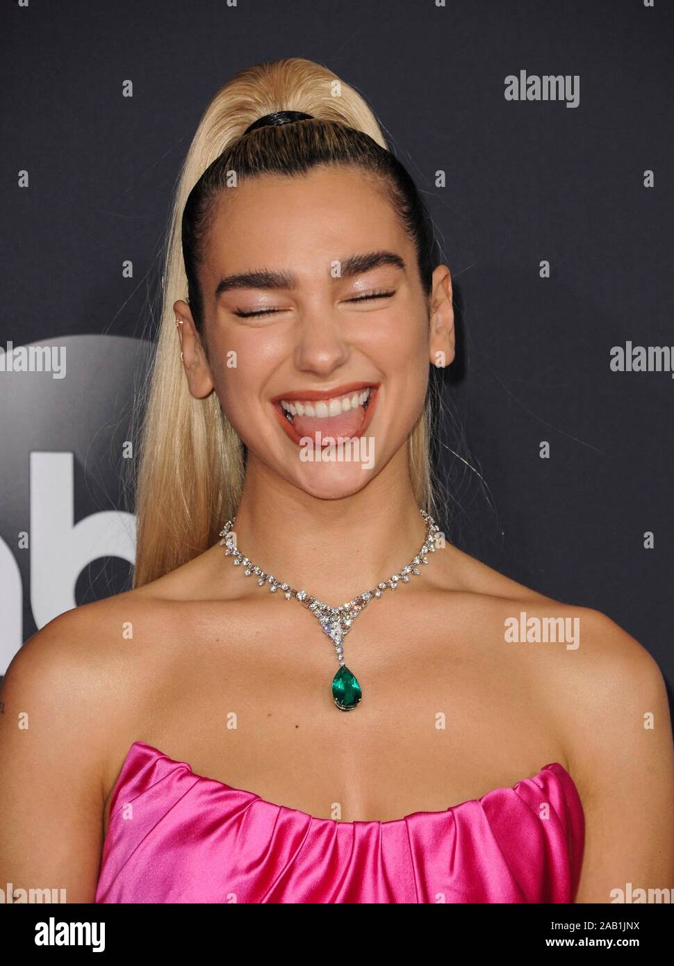 Los Angeles, CA. 24 Nov, 2019. Dua Lipa in der Ankunftshalle für 2019 American Music Awards - Ankünfte 2, Microsoft Theatre, Los Angeles, CA November 24, 2019. Credit: Elizabeth Goodenough/Everett Collection/Alamy leben Nachrichten Stockfoto