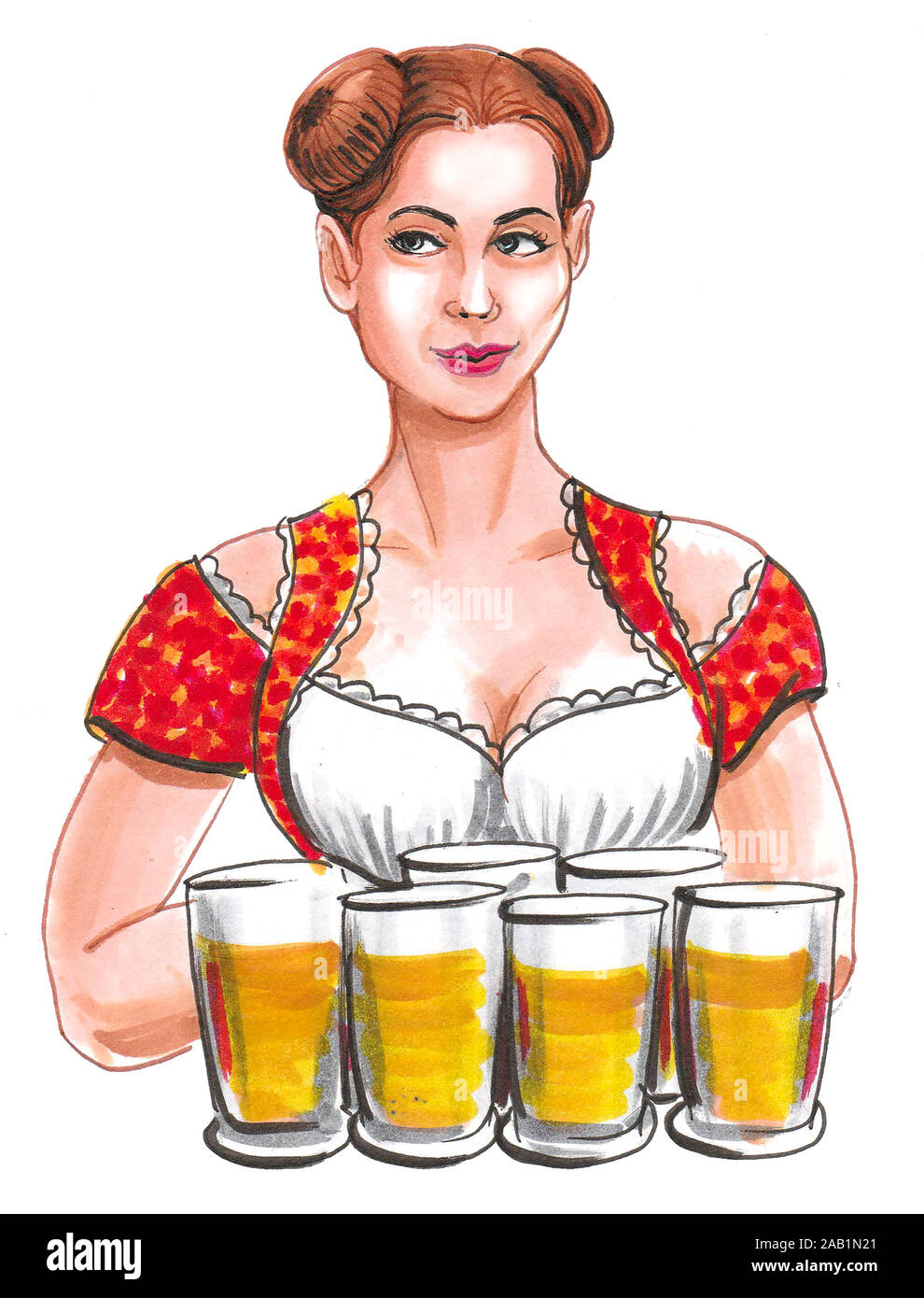 kellnerin bierzelt clipart