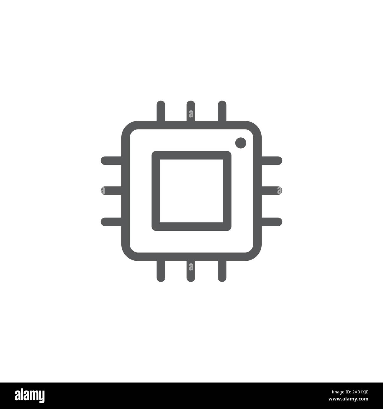 Zeile Prozessor Symbol auf weißem Hintergrund Stock Vektor
