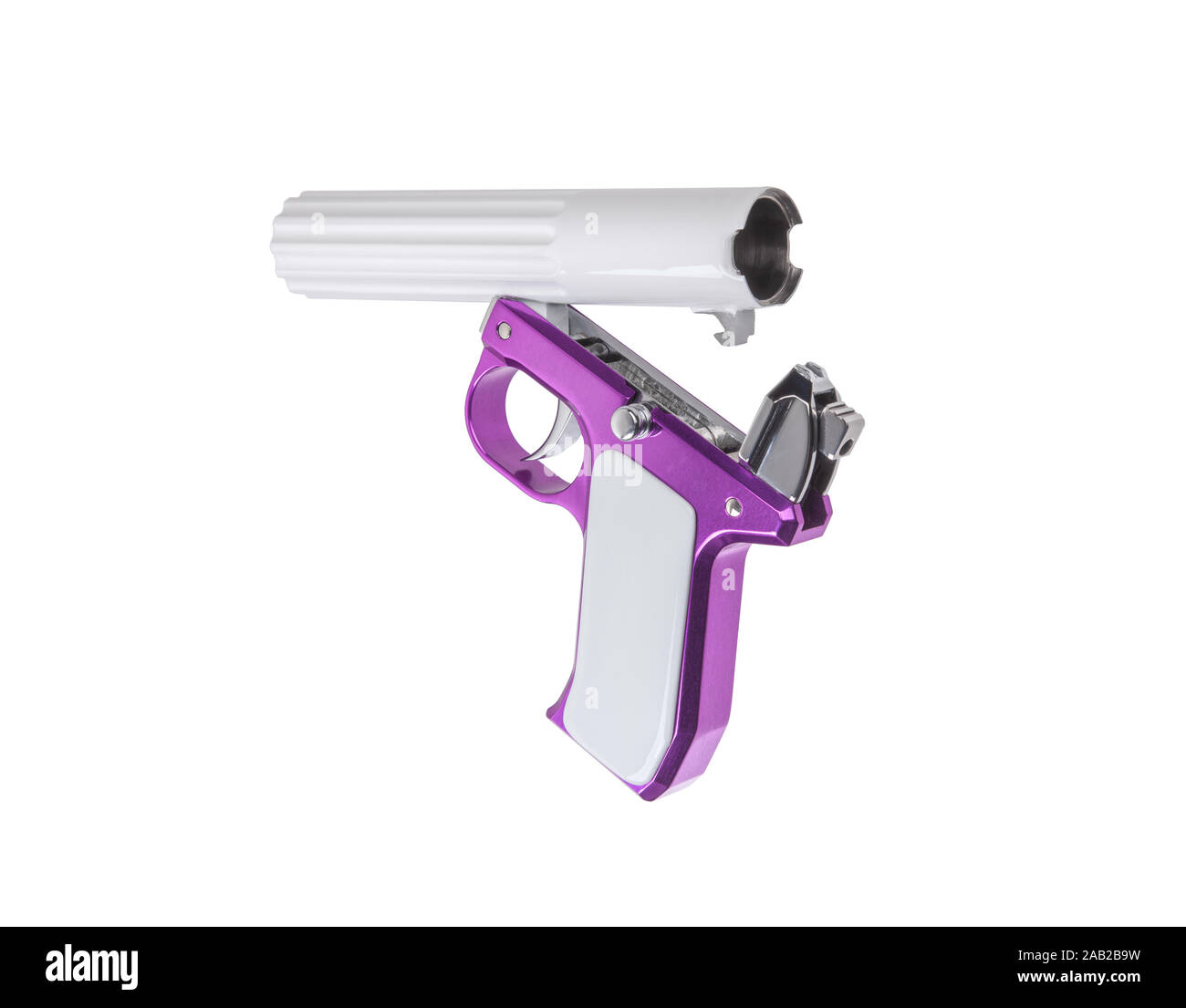 Signal Flare Gun auf weißem Hintergrund. Eine Signalpistole ein ...