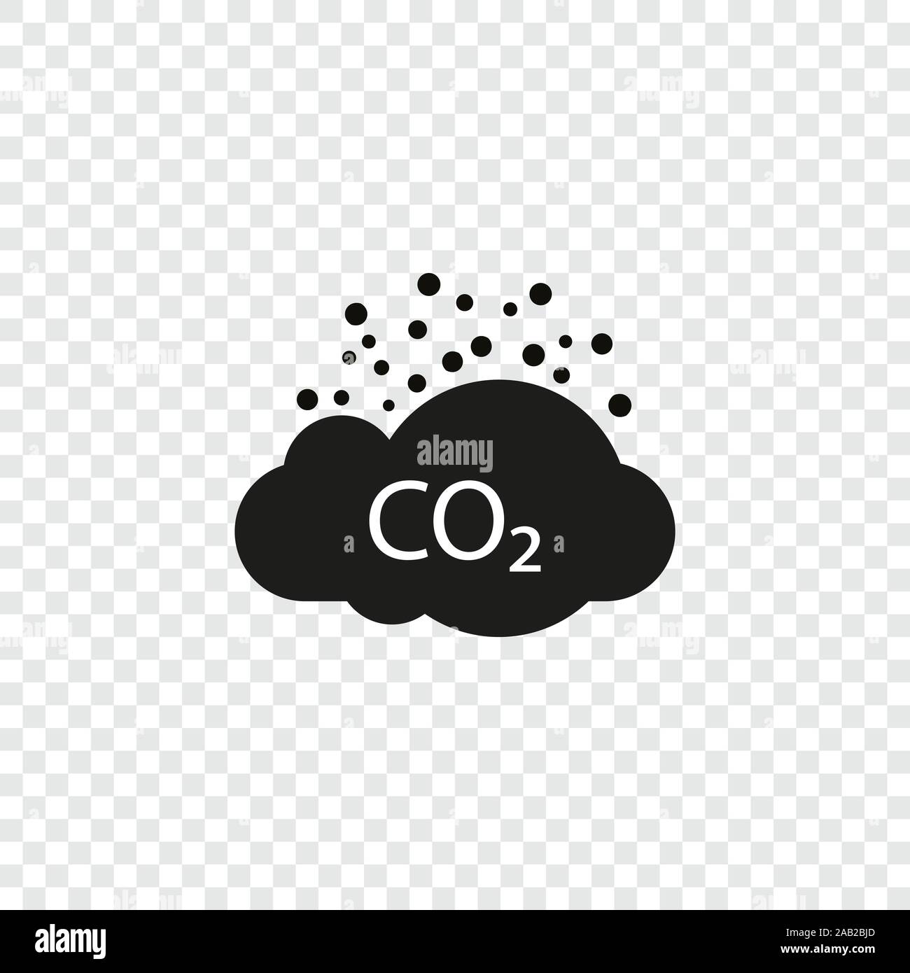 Co2, Ökologie, Cloud-Symbol. Vector Illustration, flache Bauform. Stock Vektor