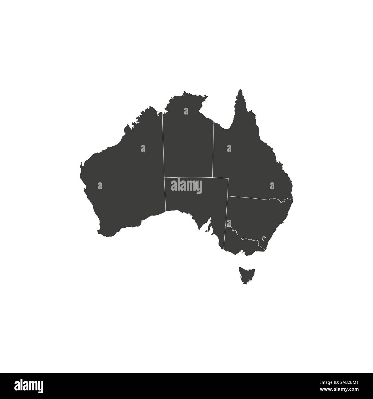Australien Karte vector, auf weißem Hintergrund, Vector Illustration. Stock Vektor