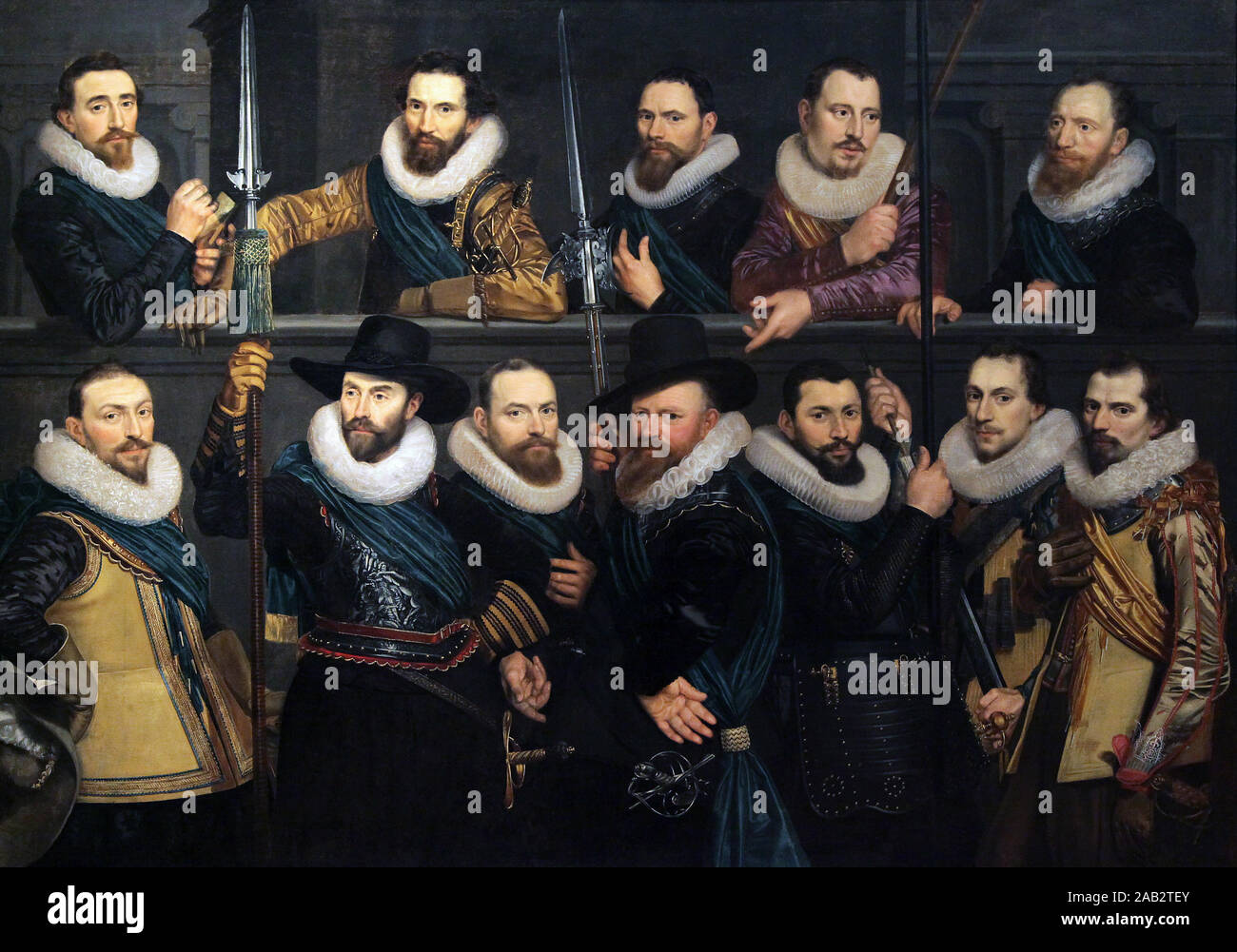 Miliz Unternehmen mit Leutnant Pieter Pietersz Hasselaar (1623) Cornelis Van Der Voort oder Van der Voorde (1576-1624), holländischen Goldenen Zeitalter Maler Stockfoto